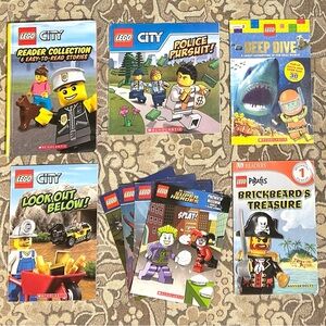 Lego City 6-in-1 Easy-to-Read Hardcover Reader + 9 Easy Reader Softcover Books
